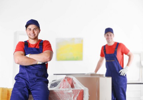 Customer raising a moving service complaint in a professional office setting