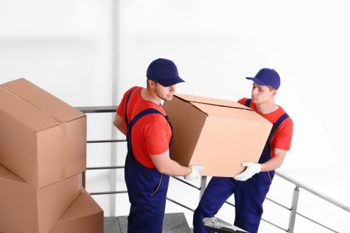 House movers navigating stairs and tight access in an inner-suburban property