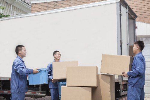 Office removals team preparing equipment for a Kensington business move