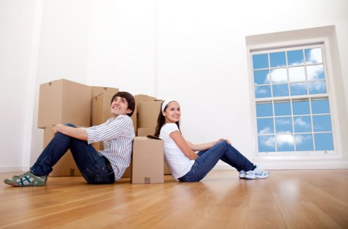Packed belongings prepared for a Kensington home move