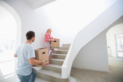 Removal van loading student items from a Kensington property
